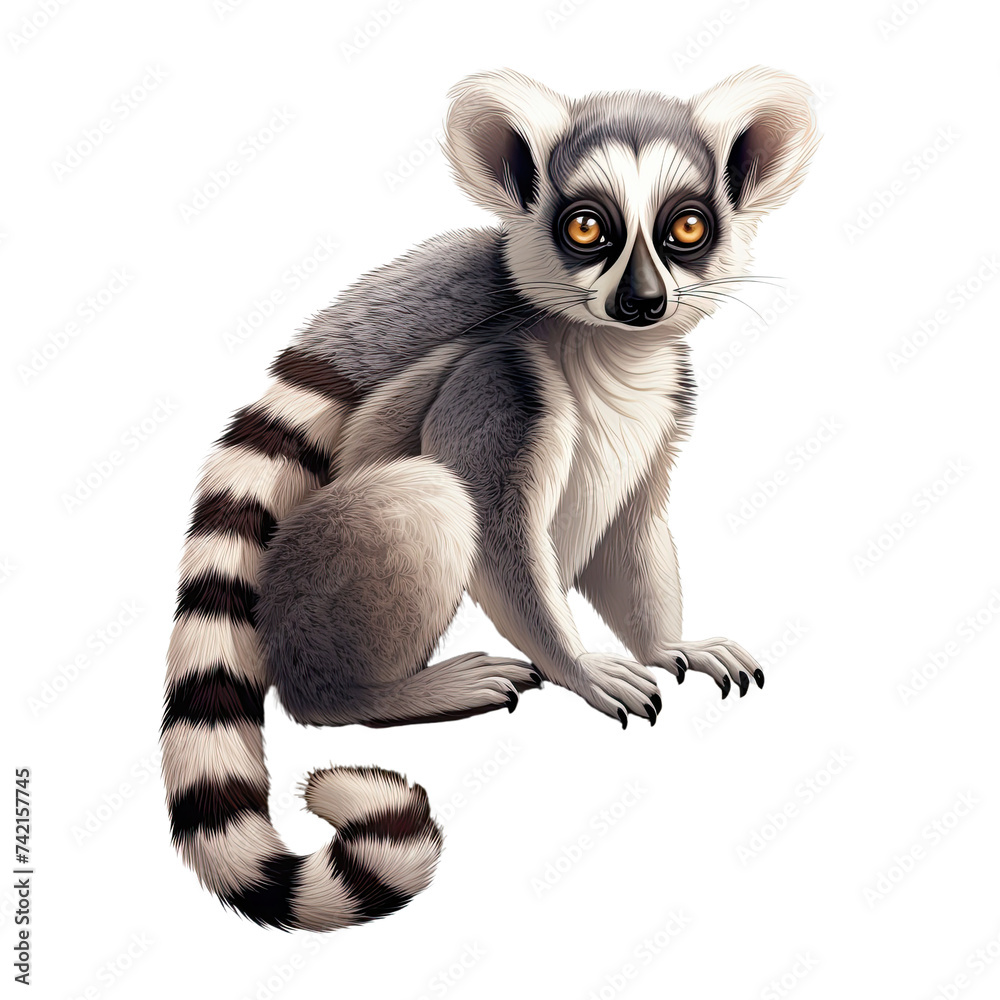 Lemur on transparent background