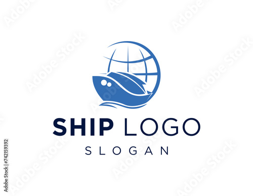The logo design is about Ship and was created using the Corel Draw 2018 application with a white background.