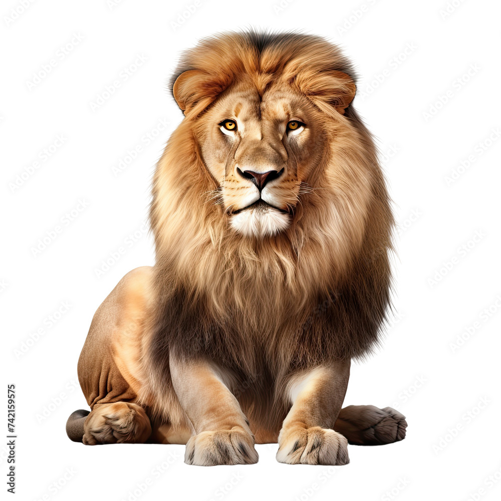 Fototapeta premium Lion panthera leo isolated on transparent background