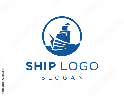 The logo design is about Ship and was created using the Corel Draw 2018 application with a white background.