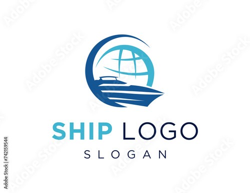 The logo design is about Ship and was created using the Corel Draw 2018 application with a white background.