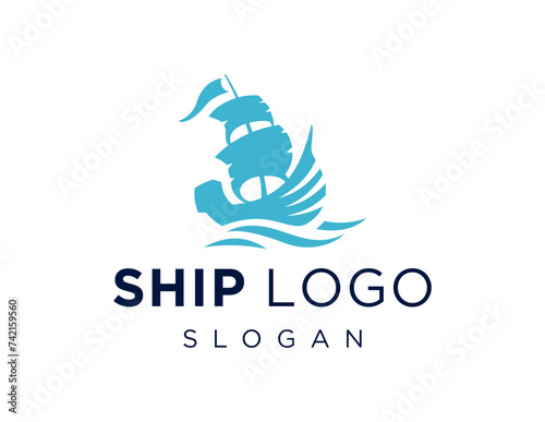 The logo design is about Ship and was created using the Corel Draw 2018 application with a white background.