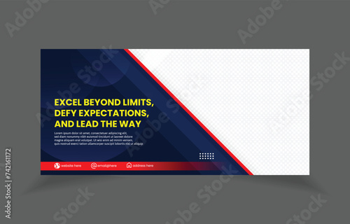 bussines banner horizontal template design with image space