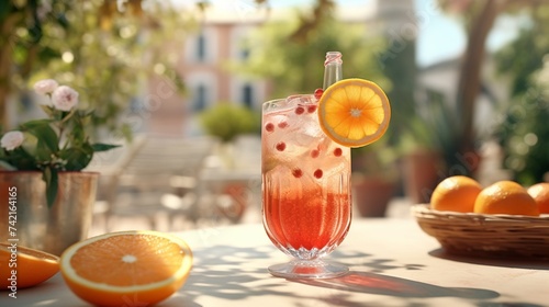 An realistic illustrative styled image of campari bot AI generative