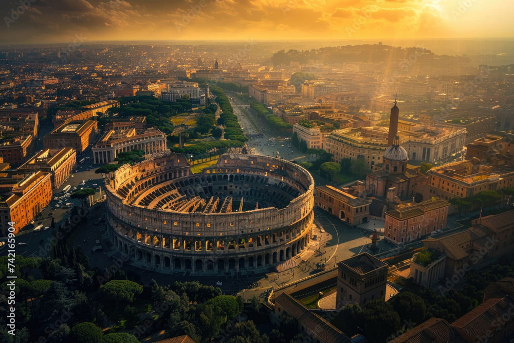 A drone captures Rome's historic essence from a unique angle