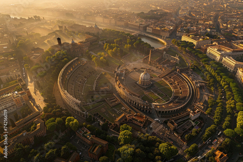 A drone captures Rome's historic essence from a unique angle
