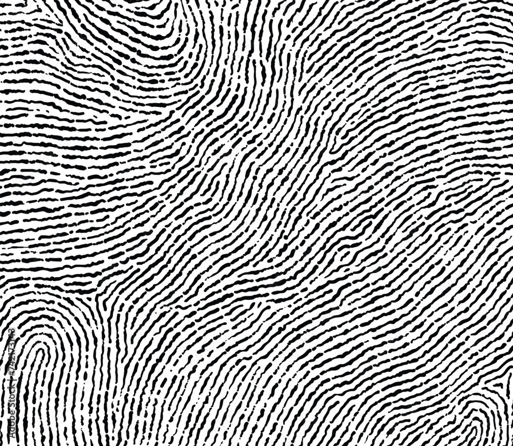Fingerprint seamless background on square shape. Vector illustration.