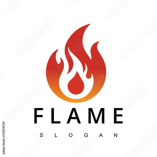 Fire Flame for Burn Gas Oil Company or Barbecue BBQ Grill logo design