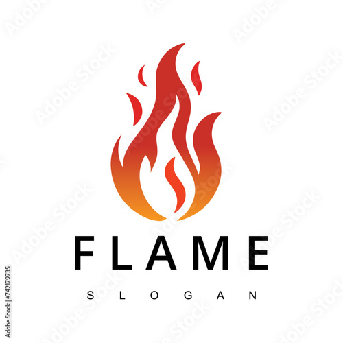 Fire Flame for Burn Gas Oil Company or Barbecue BBQ Grill logo design