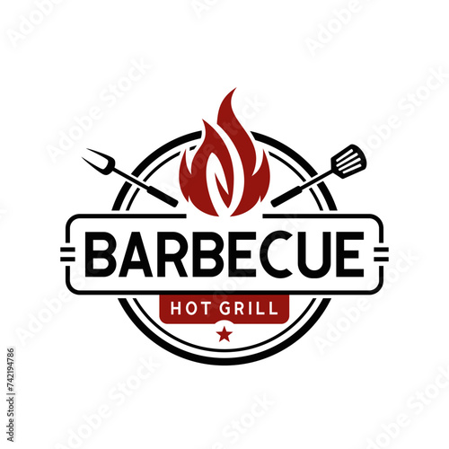 Barbecue bbq grill restaurant logo
