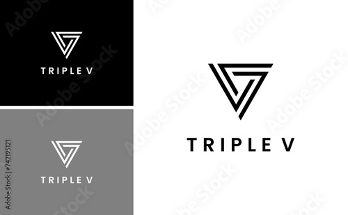 modern Triple V logo design VVV letter vector