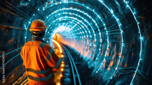 The skilled engineer meticulously designed and constructed the tunnel, a vital part of the transportation infrastructure consisting of a tube for efficient transport.