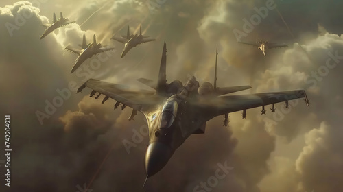 Combat Fighter Jet in Action