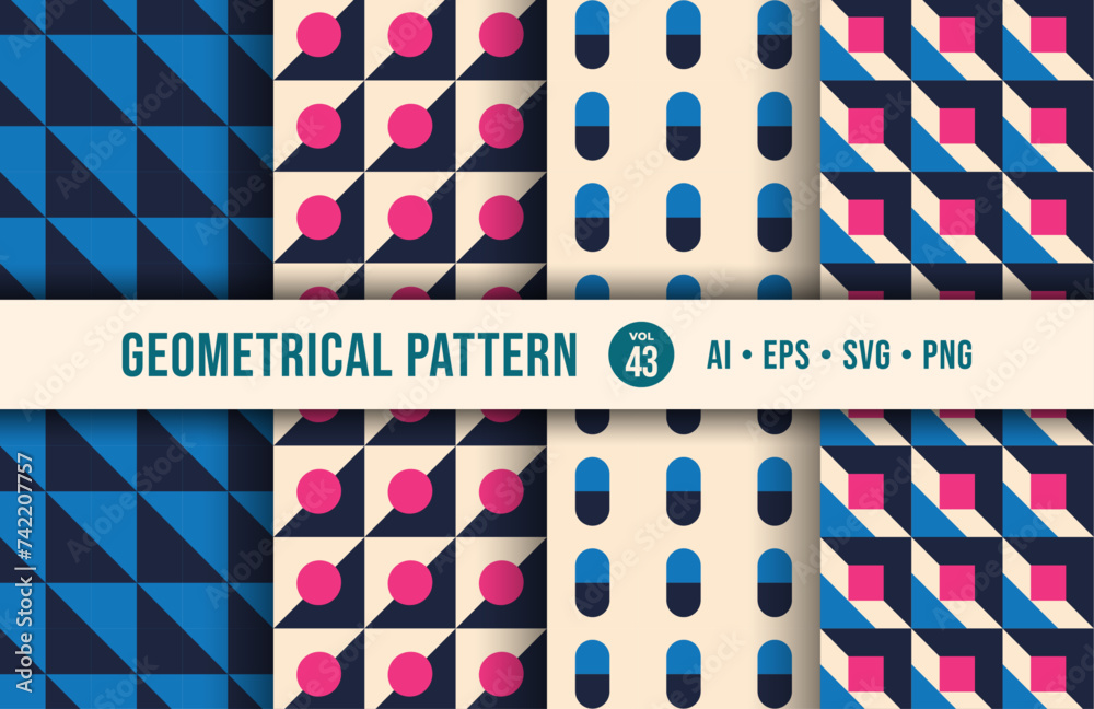 Geometric minimalistic pattern with simple shape and figure. Perfect for digital or print background, web banner, business presentation, branding package, fabric print, wallpaper