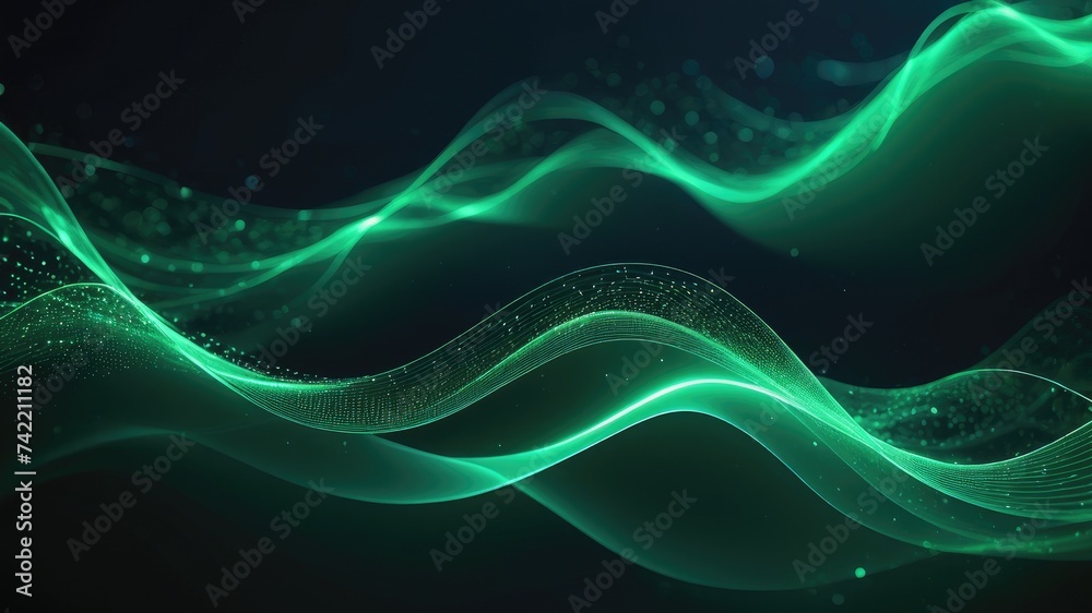 Abstract background, green wallpaper, green background, green wavy wallpaper, website banner, web banner illustration.