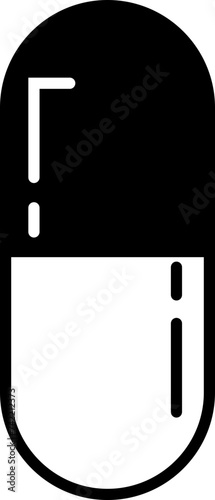 Capsule glyph Pill vector icon. Medical capsule pictogram isolated on transparent background, soft gel capsule icon in flat style. Medicament and pharmaceutical symbol. medical design element.