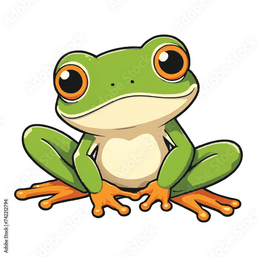 Green frog cartoon vector art © ringku