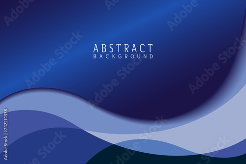 Abstract and modern overlapping curves and blue background vector.