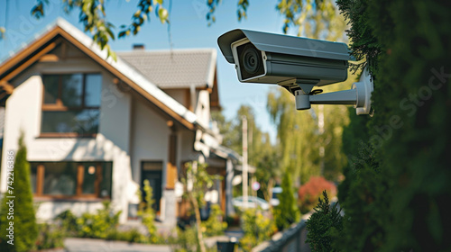 A photo of security cameras strategically p around the perimeter of the house giving a sense of safety and protection.