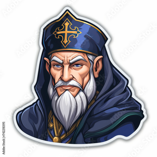 Illustration of a Wise Medieval Wizard Character