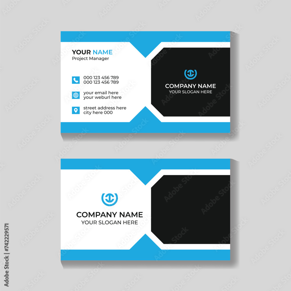 Creative clean corporate business card template design for business and personal use Creative clean corporate business card template design for business and personal use