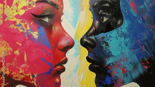 Pop art universe vibrant parallel worlds clashing bold contrast