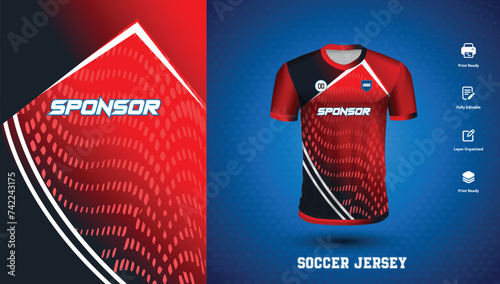 Vector soccer jersey design for sublimation or sports tshirt design for cricket football
