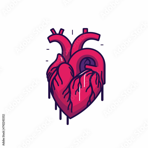 human heart flat design vector