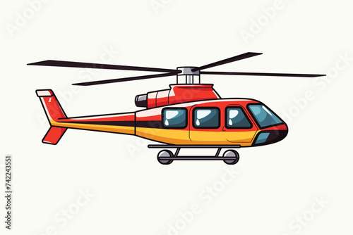 helicopter flat design vector illustration © PixelDreamer