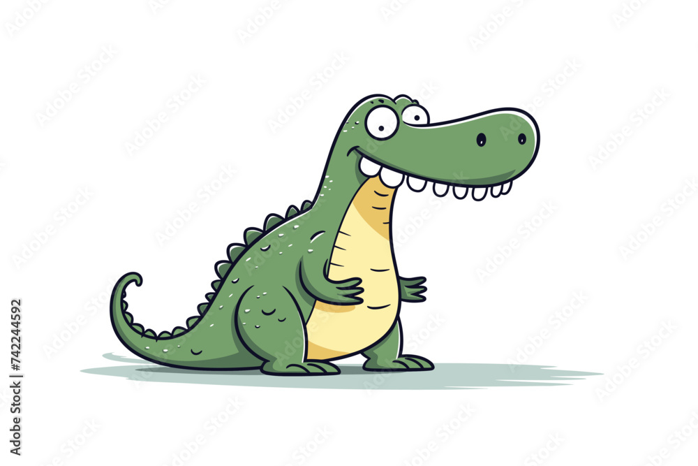 Naklejka premium cartoon crocodile vector illustration