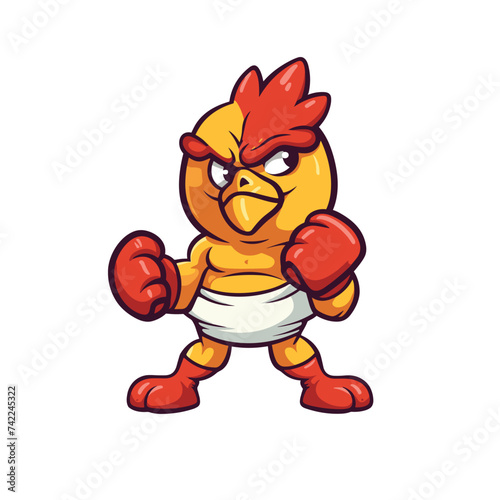 chicken boxer vector illustration flat design
