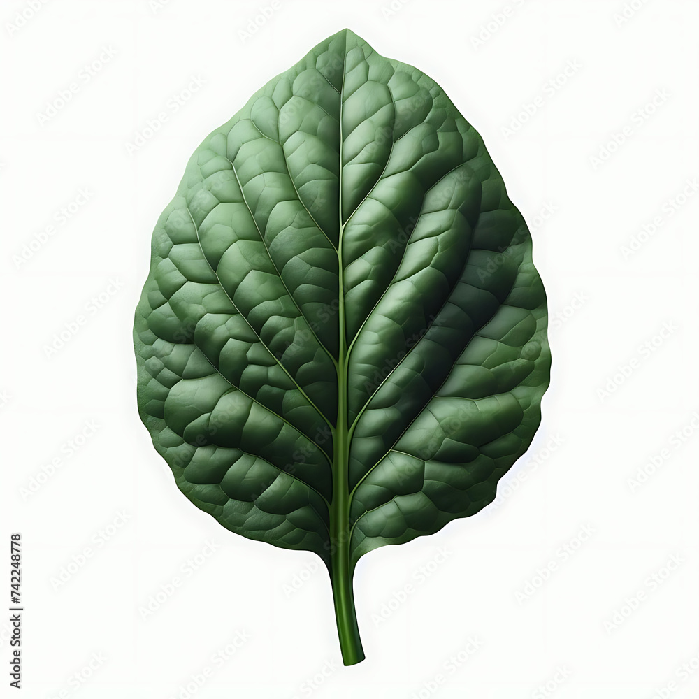 Fototapeta premium Isolated Sorrel. One whole Sorrel isolated on white background with clipping path, ai generatd, organic vegetables