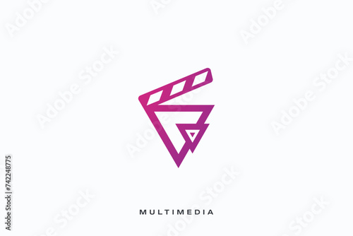 film media multimedia production vector logo