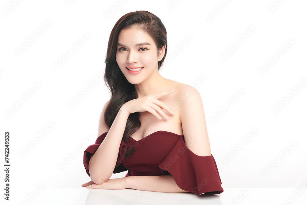 Beautiful young asian woman with clean fresh skin on white background, Face care, Facial treatment, Cosmetology, beauty and spa, Asian women portrait. Beautiful young asian woman with clean fresh skin on white background, Face care, Facial treatment, Cosmetology, beauty and spa, Asian women portrait.
