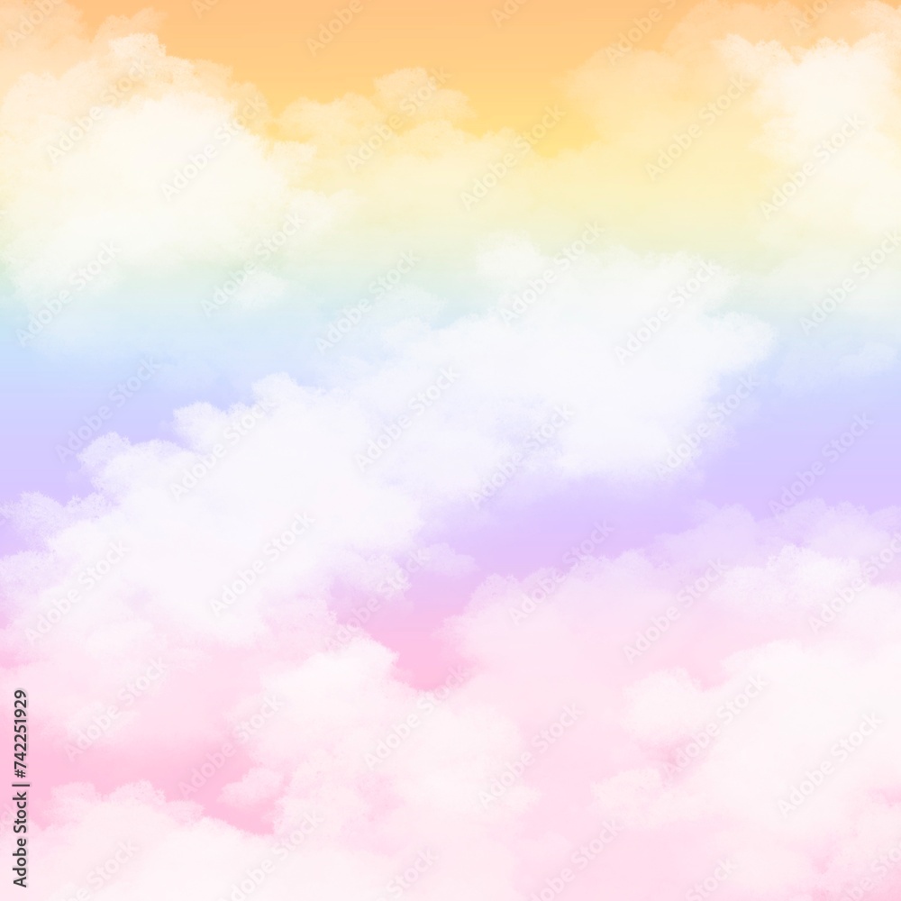 Vanilla Sky With Clouds illustration Background Wallpaper Colorful Sky With Clouds Drawing Wallpaper