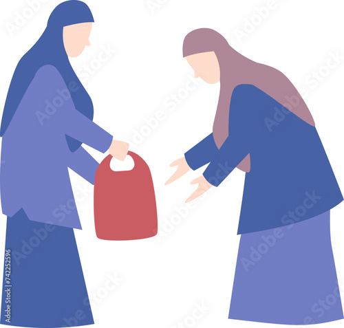 Moslem Woman Donating