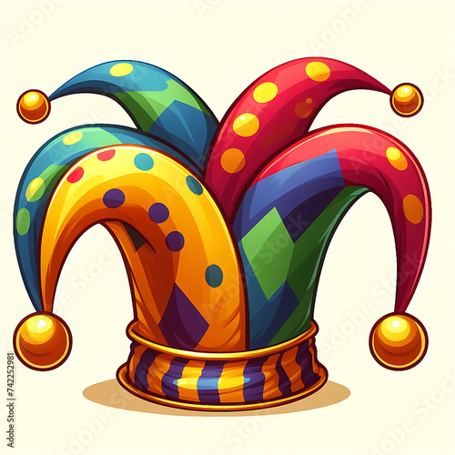 Jester's hat. EPS 10 vector, grouped for easy editing. No open shapes or paths. photo