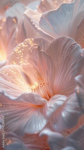 Brilliant Blossom  Jasmine s macro petals shine with a brilliant glitter  illuminating the surroundings.