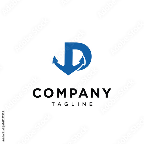 Free Download Letter D Anchor logo icon vector template eps - GFXLoad