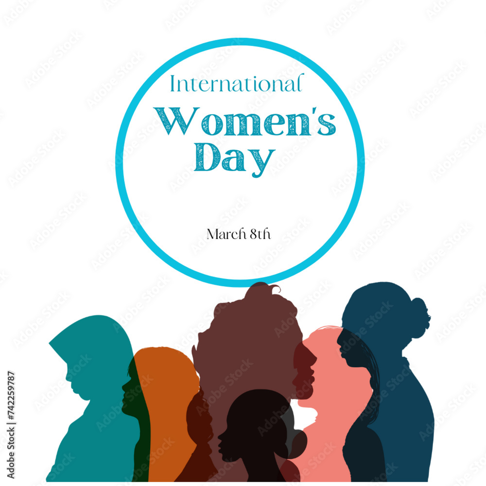 International Women's Day March 8th  celebration illustration design