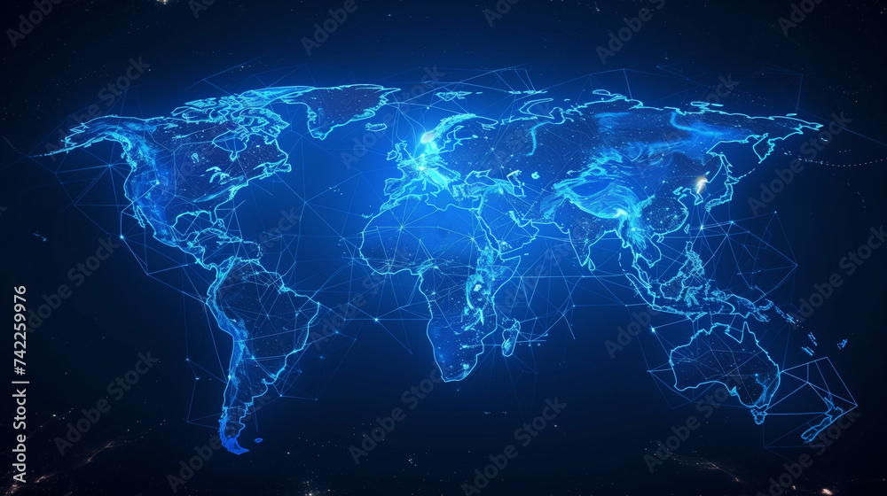 World map future network, global digital map, World map future network, global digital map,