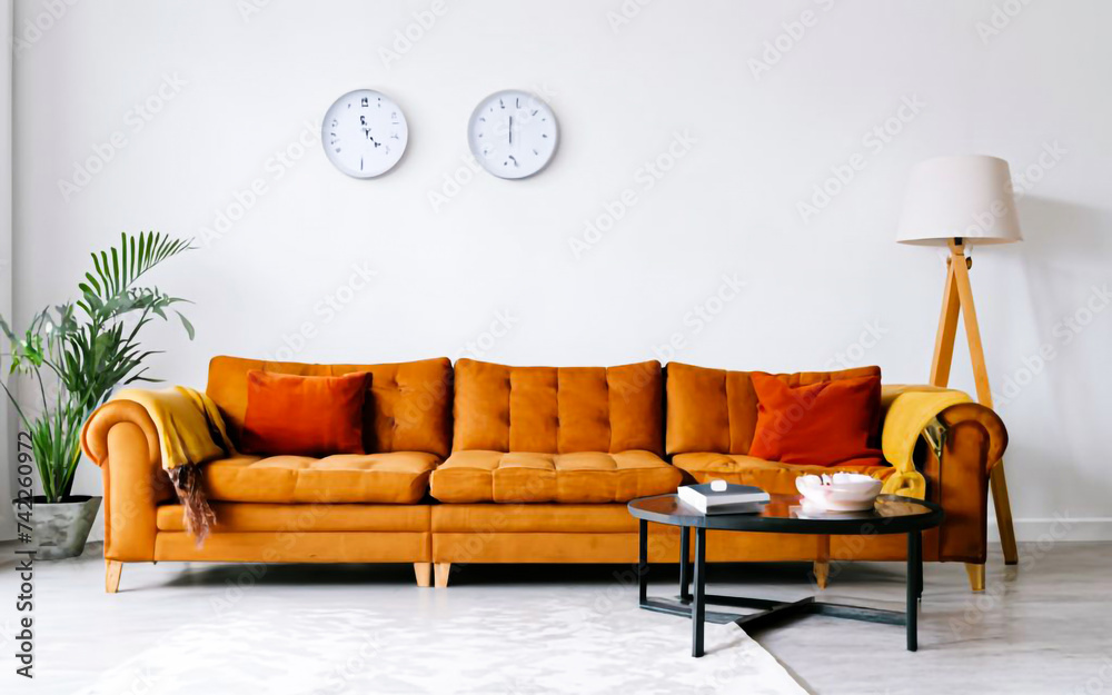 sofa interior design - obrazy, fototapety, plakaty 