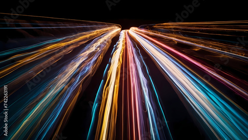 light trails in the night