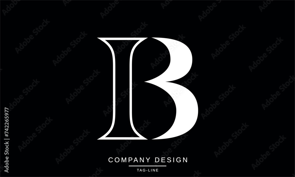 IB, BI Abstract Letters Logo Monogram Design IB, BI Abstract Letters Logo Monogram Design