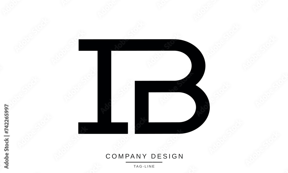 IB, BI Abstract Letters Logo Monogram Design IB, BI Abstract Letters Logo Monogram Design