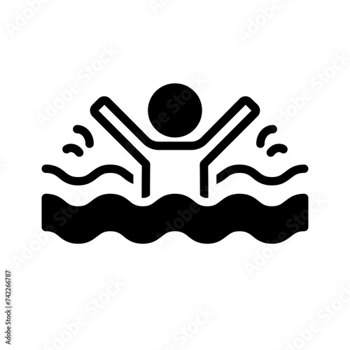 Vector solid black icon for Drown