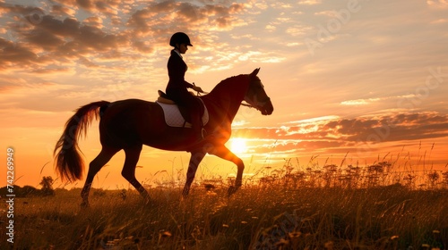 A horse rider in silhouette...