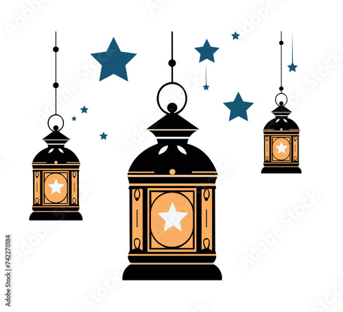 lantern Ramadan theme vector illustration