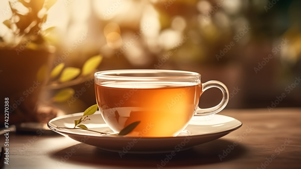 a minimal style of tea in an elegant tea cup.