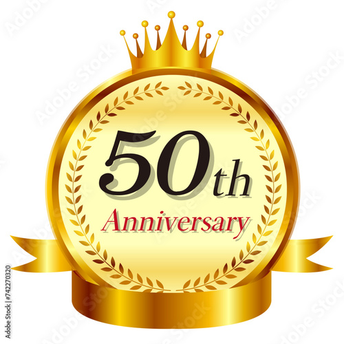 王冠　メダル　リボン　金　アイコン